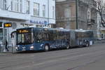 MAN Lion's City stand mit der Fledermaus sicher durch die Nacht am Doberaner Platz in Rostock.23.02.2018