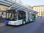 MAN Lion's City der Firma Aloys BARON GmbH aus 66351 Gro�r�sseln vor dem Hauptbahnhof von Saarbr�cken f�r die SaarVV am 19.
