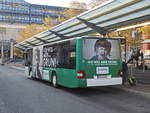 Heckansicht mit sch�ner Werbung eines MAN Lion's City der Firma Aloys BARON GmbH aus 66351 Gro�r�sseln vor dem Hauptbahnhof von Saarbr�cken am 19.