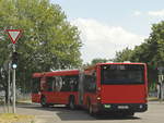 Abiegevorgang in die B 96 eines MAN NG 313 (ex.KVG Kiel) vom Reisebüro & Omnibusbetrieb Karsten Brust, vom Bahnhof Berlin Flughafen Schönefeld am 01.