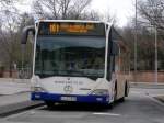 Wagen Nummer 321 (Mercedes Benz O 530) der SWK (ehemals TWK) Kaiserslautern stand am 26.2.12 als Linie 101 an der Endhaltestelle Hauptfriedhof und wartete auf die Weiterfahrt zum Siegelbacher Zoo �ber