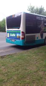 Der Citaro 2 NB SW 584 der Stadtwerke.....am waldfriedhof beim rangieren an der Endhaltestelle auf der Linie 8 und am Heck die neue Werbung (Lutz Berufsbekleidung)  seit den abri� der Hochbr�cke