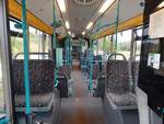 Der Fahrgastraum eines Mercedes Citaro II der Neubrandenburger Verkehrsbetriebe in Neubrandenburg.