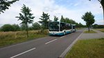 ....am Endhaltepunkt der Linie 2 der neuste Citaro der Stadtwerke NB SW 595 und ab jetzt mit der wei�en Matrix-Anzeige  