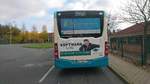 ....Stadtwerke Neubrandenburg der Citaro NB SW 593 an der Endhaltestelle der Linie 9 mit seiner Werbung f�r Data Expert   ...und die eigen Werbung der Stadtwerke f�r das umsteigen auf den Bus (