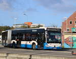 Citaro Schlenker als Linie 36 von Warnem�nde Strand nach Mecklenburger Allee am 14.10.2023 in Warnem�nde Werft.