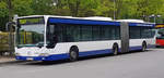MB Citaro der Heidenheimer Verkehrsgesellschaft steht bereit am Flensburger Busbahnhof im Mai 2019 