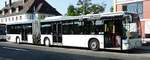 MB Gelenkbus vom Busunternehmen Frieda Gass, eingesetzt f�r den RMV, steht im Juli 2018 in Fulda
