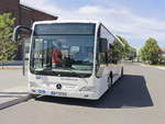 Mercedes Citaro von der Ostprignitz-Ruppiner Personenverkehrsgesellschaft in Wittstock (Dose) am Bahnhof   am 24.