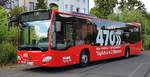MB Citaro der Firma ZULAUF aus Neukirchen, mit angebautem Fahrradtr�ger, steht im Juli 2019 in Bad Hersfeld