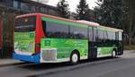 Setra von Wartburgmobil steht im M�rz 2021 am Bahnhof in H�nfeld
