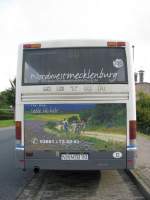 Reiseomnibus SETRA 319 UL der Grevesm�hlener Busbetriebe [GBB] mit Werbung f�r den Landkreis Nordwestmecklenburg als Urlaubsregion, Grevesm�hlen 24.09.2008 