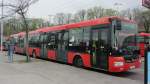 Slowakischer Gelenksbus in Bratislava am 7.4.2012.