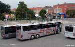 nochmals der Setra S 416 GT-HD von Winter - Reisen aus Egeln mit Werbung f�r Magdeburger Frauenfu�ball Club e.V.