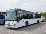 Iveco Crossway mit Fahrradanhänger der MVVG in Röbel.